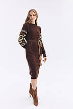 В'язана жіноча сукня "Любава" (шоколад, масло, карамель), фото 2