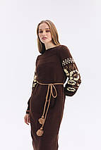 В'язана жіноча сукня "Любава" (шоколад, масло, карамель), фото 5