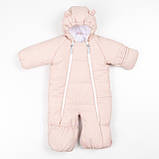 Дитячий зимовий комбінезон трансформер Рожевий 3в1 Фліс утеплювач Hollowsoft до –20°C, від народження до 1 року, фото 3
