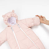 Дитячий зимовий комбінезон трансформер Рожевий 3в1 Фліс утеплювач Hollowsoft до –20°C, від народження до 1 року, фото 5