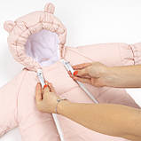 Дитячий зимовий комбінезон трансформер Рожевий 3в1 Фліс утеплювач Hollowsoft до –20°C, від народження до 1 року, фото 7