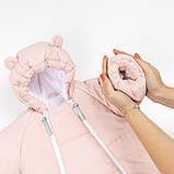 Дитячий зимовий комбінезон трансформер Рожевий 3в1 Фліс утеплювач Hollowsoft до –20°C, від народження до 1 року, фото 8