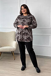 Туніка трикотажна великих розмірів повсякденна з кишенями