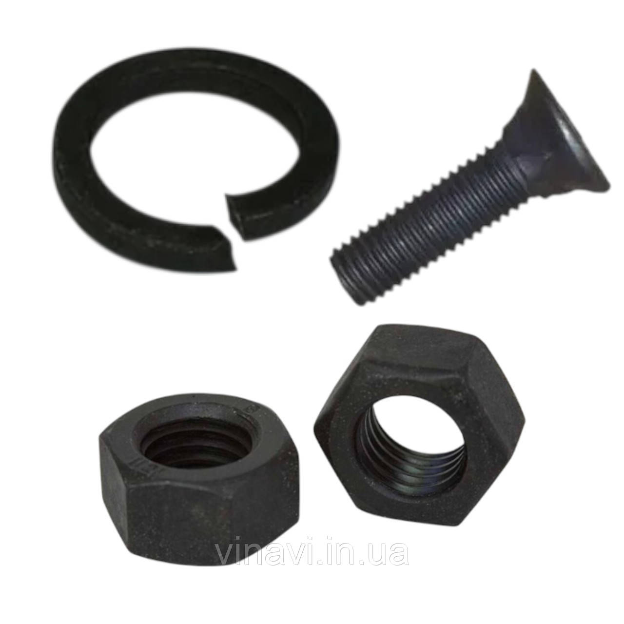 Комплект кріплення для леміша (болт, гайка, гравер) М12, фото 1
