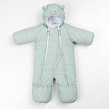 Дитячий зимовий комбінезон трансформер М'ятний 3в1 Фліс утеплювач Hollowsoft до –20°C, від народження до 1 року, фото 2
