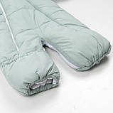 Дитячий зимовий комбінезон трансформер М'ятний 3в1 Фліс утеплювач Hollowsoft до –20°C, від народження до 1 року, фото 4