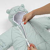 Дитячий зимовий комбінезон трансформер М'ятний 3в1 Фліс утеплювач Hollowsoft до –20°C, від народження до 1 року, фото 5