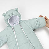 Дитячий зимовий комбінезон трансформер М'ятний 3в1 Фліс утеплювач Hollowsoft до –20°C, від народження до 1 року, фото 6