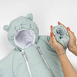 Дитячий зимовий комбінезон трансформер М'ятний 3в1 Фліс утеплювач Hollowsoft до –20°C, від народження до 1 року, фото 8