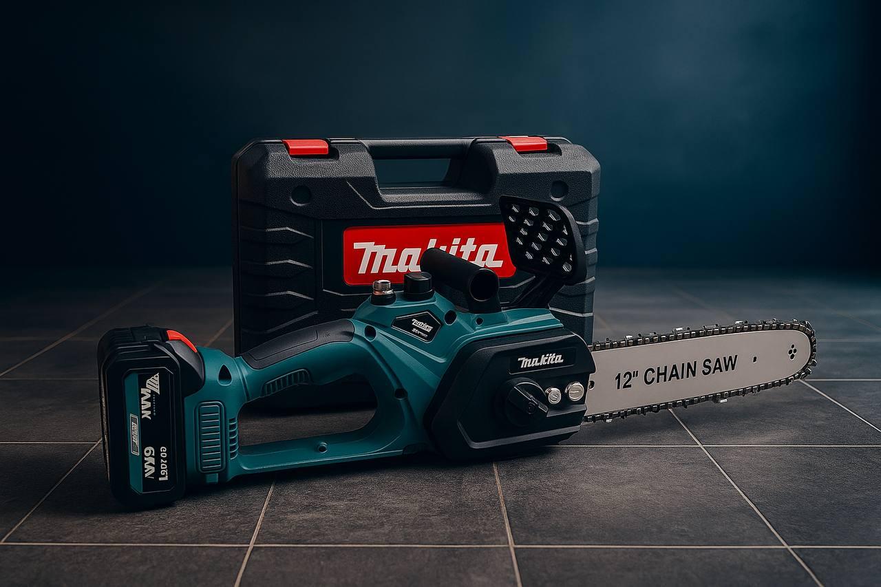 Акумуляторна ланцюгова пила Makita 48V 6Ah — бездротова електропила з 2 акумуляторами, фото 1