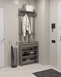 Передпокій Компакт(вішалка + полиця для взуття сіра лава