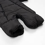 Дитячий зимовий комбінезон трансформер Чорний 3в1 Фліс утеплювач Hollowsoft до –20°C, від народження до 1 року, фото 2