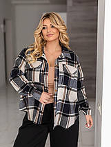 Жіноча сорочка в клітинку великого розміру  Розміри: 52-54, 56-58, фото 4