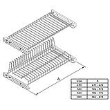 Сушка для посуду фасад 600мм графіт (1 піддон пластик) VIBO, фото 3