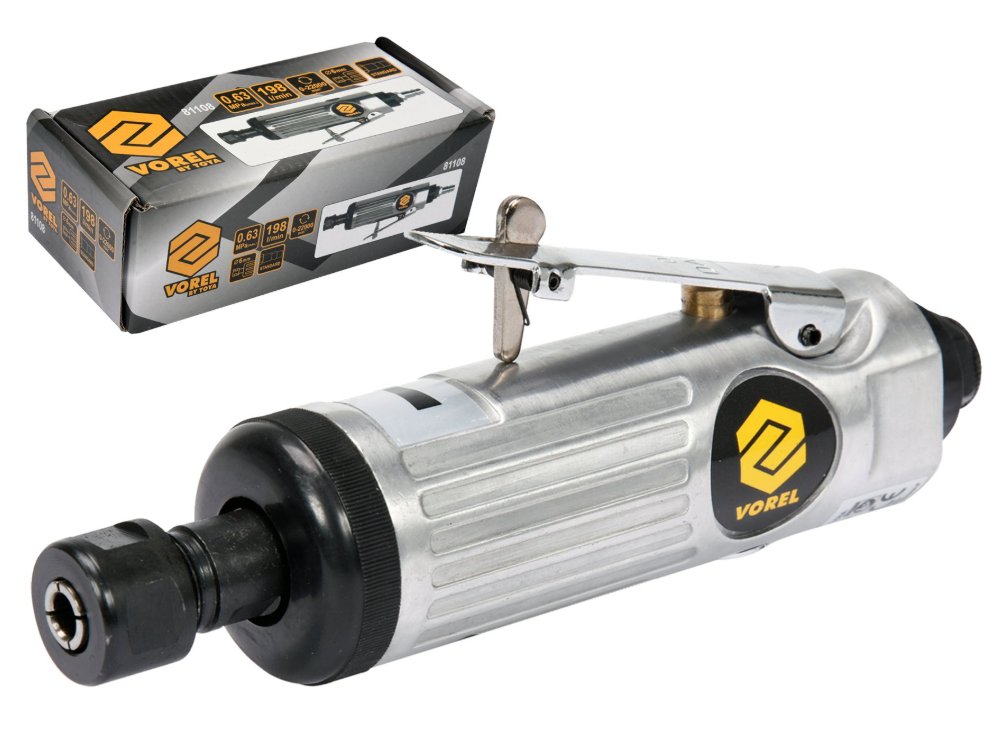Шліфмашина пневматична пряма VOREL 81108 1/4" 6 мм 22000 об/хв 198 л/хв