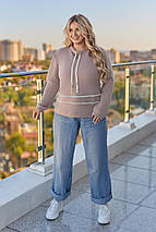 Жіночий теплий світшот великого розміру Розміри: 50-52, 54-56, фото 2