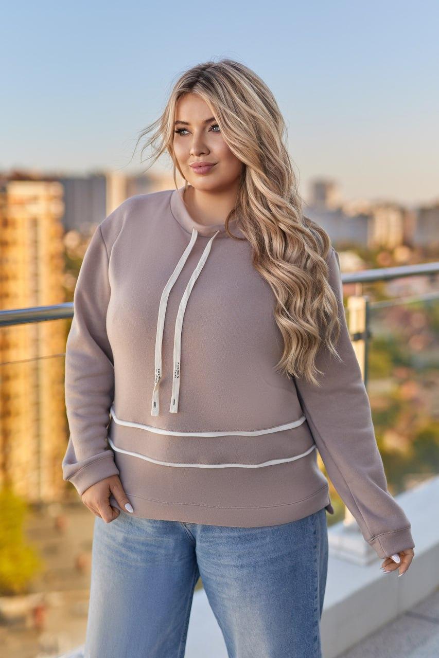 Жіночий теплий світшот великого розміру Розміри: 50-52, 54-56