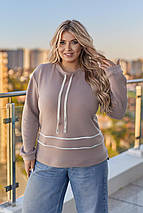 Жіночий теплий світшот великого розміру Розміри: 50-52, 54-56, фото 4