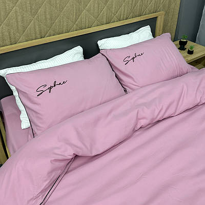 Комплект постільної білизни Сатин,  Двоспальний 180х220 Ліловий (88-149)