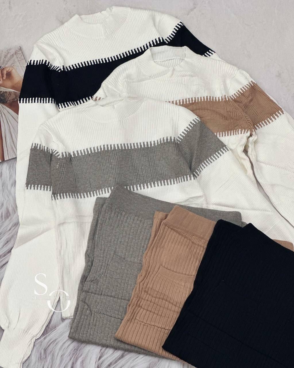 Костюм жіночий трикотажний зі спідницею та светром Модель: 1553-6881, фото 1