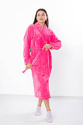 Халат махровий жіночий довгий на запах із кишенями, комір і пояс, з яскравими принтами