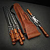 Набір шампурів у шкіряному чохлі "Кажан RED", фото 3