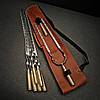 Набір шампурів у шкіряному чохлі "Кажан Гільза", фото 4