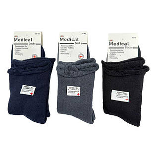 Жіночі шкарпетки без гумки шкарпетки махрові Medical Socks для діабетиків 36-40, 12 пар/уп, мікс