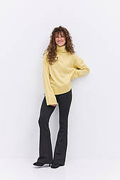 Жіночі утеплені лосини кльош чорного кольору