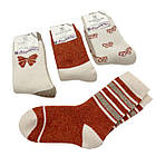 Жіночі теплі носки Kardesler шкарпетки з вовни лами, з малюнком смужки та бантик, 30-40 мікс 6 пар/уп, фото 3