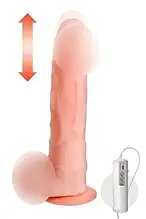 Фалоімітатор-пульсатор із вібрацією Real Body — Magic Ram, діаметр 4 см, рух вперед-назад