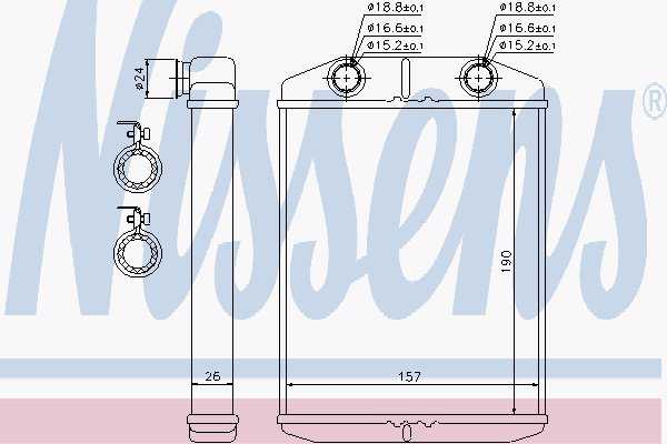 Радіатор обігрівача Renault Dokker / Lodgy (12–) (Nissens) 76514