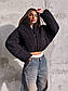Жіноча коротка куртка пуффер тепла на змійці з коміром-стійкою (р. 42-46) 66KU1304Е, фото 2