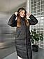 Жіноче зимове пальто довге стьобане з капюшоном (р. 42-50) 65PA261, фото 2