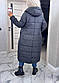Жіноче зимове пальто довге стьобане з капюшоном (р. 42-50) 65PA261, фото 4