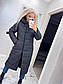 Жіноче зимове пальто довге стьобане з капюшоном (р. 42-50) 65PA261, фото 8