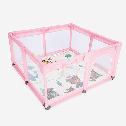Дитячий розкладний манеж Avko 120х180см Pink + кульки та килимок, фото 1