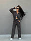 Жіночий теплий костюм кофта на блискавці з капюшоном і прямі штани на високій посадці (р. 42-46) 9KO3938, фото 9