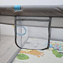Дитячий розкладний манеж Avko 120х120см Grey + кульки та килимок, фото 5