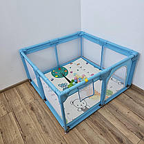 Дитячий розкладний манеж Avko 120х180см Blue + кульки та килимок, фото 5