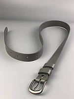 Ремінь жіночий з натуральної шкіри, 3 см, сірий