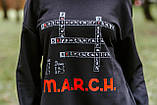 Чорний жіночий світшот для медиків з принтом MARCH Кросворд Стохід, фото 8