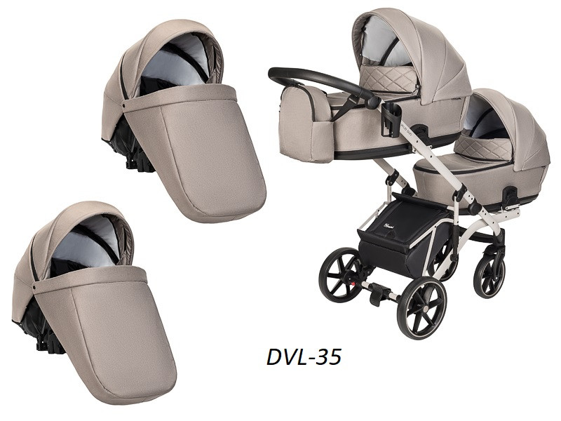 Дитяча універсальна коляска 2 в 1 для двійні "Velio Duo Lux", фото 1