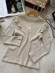 Гольф для дівчинки з рюшею на рукавах Білий 8838, 107, X.G.Z, Білий, Для дівчаток, Весна Осінь, 122