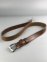 Ремінь жіночий з натуральної шкіри, 3 см, Коньячний