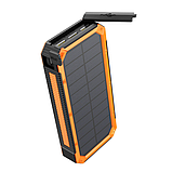 Повербанк на сонячній батареї з бездротовою зарядкою + фонар 15000mAh Power Bank, фото 3