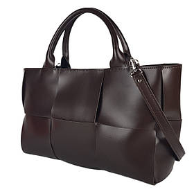 Сумка жіноча "Вега" натуральна шкіра, колір шоколад, гладкий