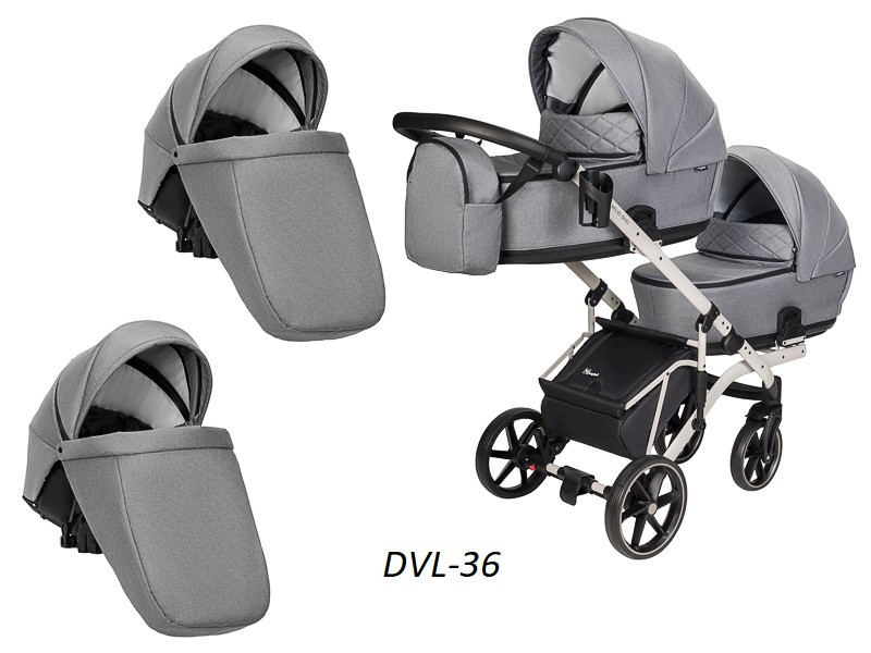 Дитяча універсальна коляска 2 в 1 для двійні "Velio Duo Lux", фото 1