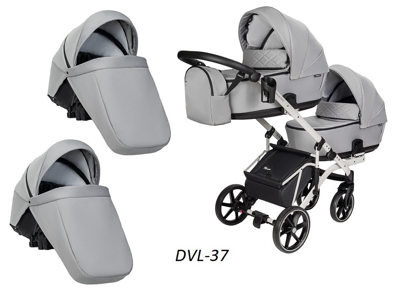 Дитяча універсальна коляска 2 в 1 для двійні "Velio Duo Lux", фото 1
