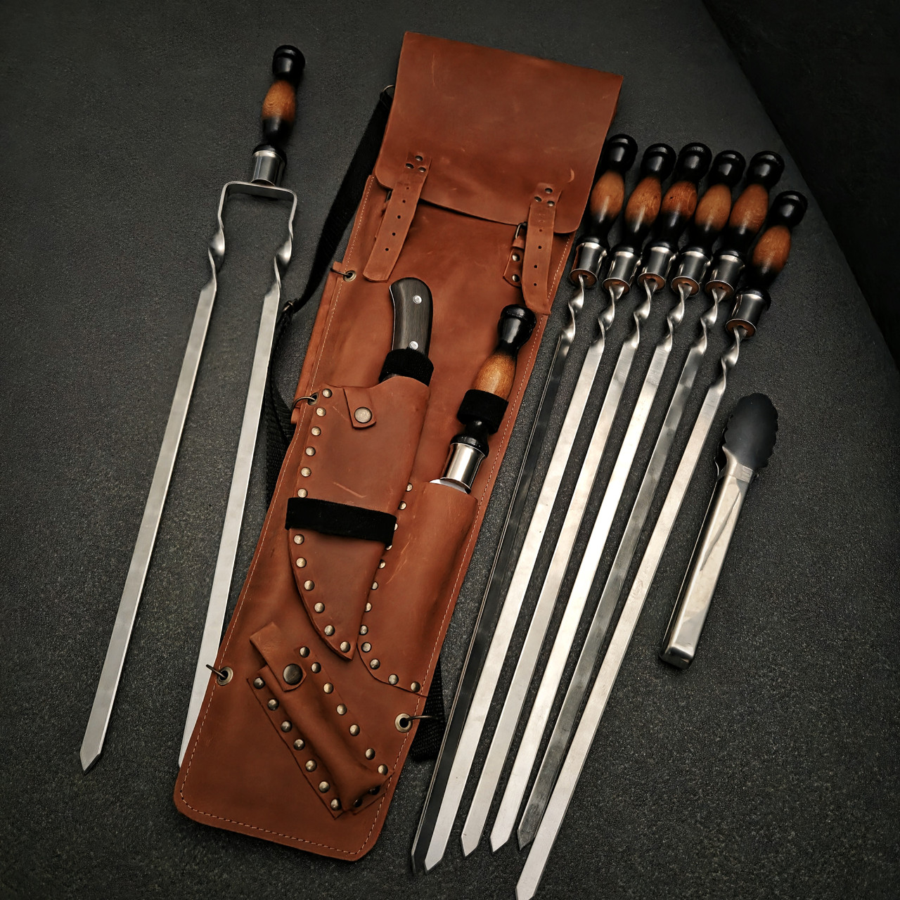 Набір шампурів у шкіряному чохлі "Гепард Люкс", фото 1